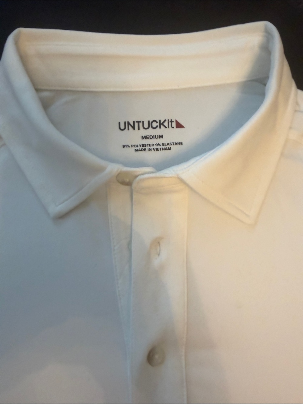 UNTUCKit Men's White Polo with Classic Collar